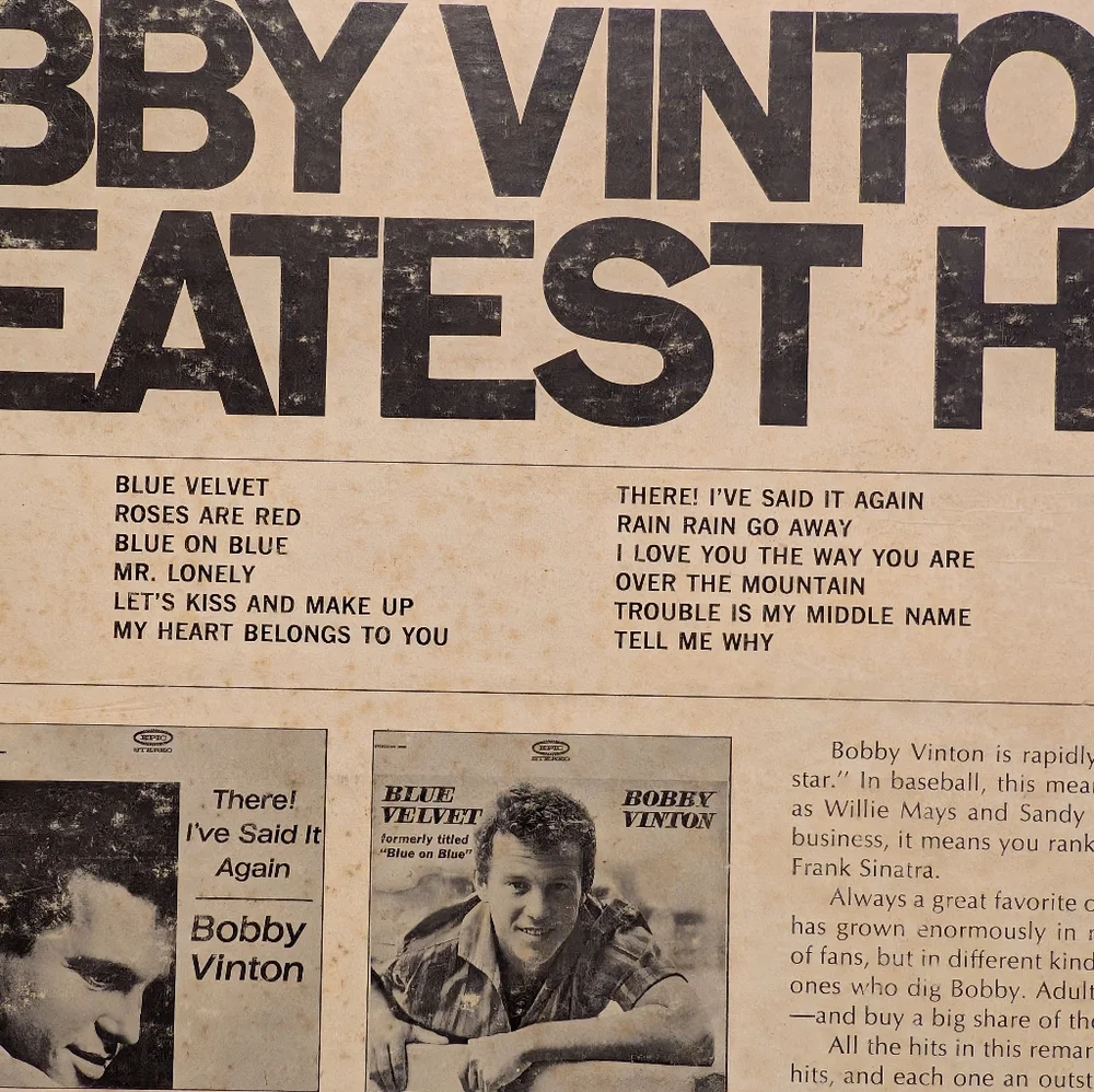 Bobby Vinton's Greatest Hits Vintage Vinyl Record - Picture 3 of 6